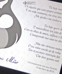 Placa para Mãe - Homenagem Brasil