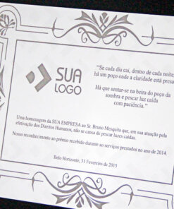 Placa de Homenagem - Homenagem Brasil