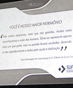 Placa de Homenagem - Homenagem Brasil