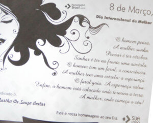 Placa de Homenagem - Homenagem Brasil