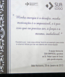 Placa de Homenagem - Homenagem Brasil