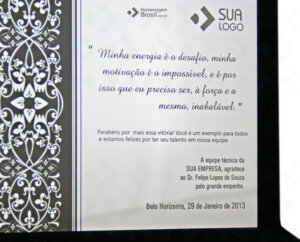 Placa de Homenagem - Homenagem Brasil