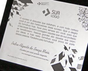 Placa de Homenagem - Homenagem Brasil