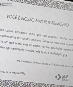 Placa de Homenagem - Homenagem Brasil
