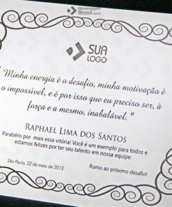 Placa de Homenagem - Homenagem Brasil