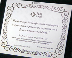 Placa de Homenagem - Homenagem Brasil