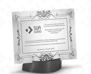 Placa Com Base Expositora – Agradecimento