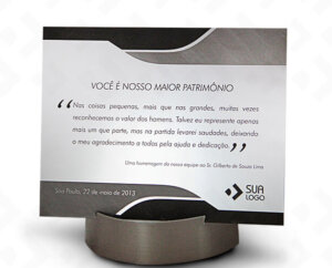Placa Com Base Expositora – Agradecimento