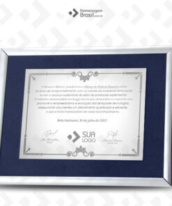 Certificados em INOX Emoldurados