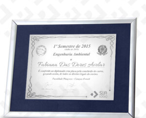 Certificados em INOX Emoldurados