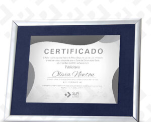 Certificados em INOX Emoldurados