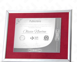 Certificados em INOX Emoldurados