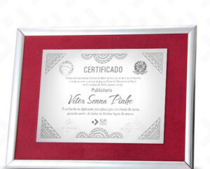 Certificados em INOX Emoldurados