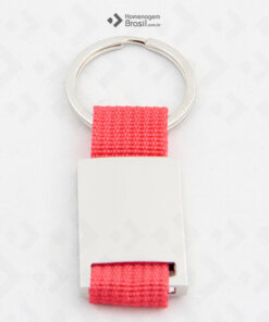 Chaveiro Metal com Nylon Vermelho